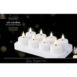 Lumineo Oplaadbare LED theelichtjes/waxinelichtjes - 8x - D4 cm Sale