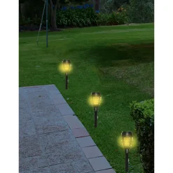 Lumineo Tuinfakkels - 4x stuks - Solar licht - vlameffect - 27 cm Clearance