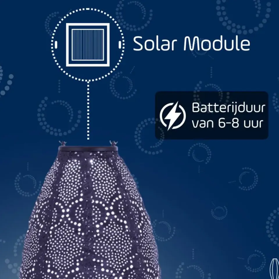 Lumiz Lampion op zonne energie - Solar tuinverlichting - Paris Set - 5 stuks