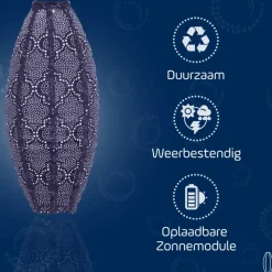 Lumiz Lampion op zonne energie - Solar tuinverlichting - Paris Set - 5 stuks