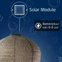 Lumiz Solar Buitenlampion - Sashiko Balloon - XL - Licht Taupe Online
