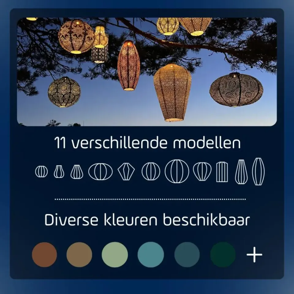 Lumiz Solar Lampion Bazaar Long Oval - 20 cm - Future Dusk Clearance