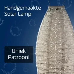 Lumiz Solar Lampion Folia Long Oval - 20 cm - Licht Taupe Sale