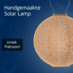 Lumiz Solar Lampion Lace Rond - 30 cm - Abrikoos Online