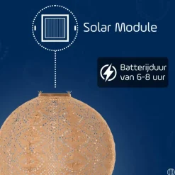 Lumiz Solar Lampion Lace Rond - 30 cm - Abrikoos Online