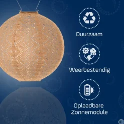Lumiz Solar Lampion Lace Rond - 30 cm - Abrikoos Online