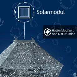 Lumiz Solar Lampion Lace Diamond - 28 cm - Grijs Blauw Outlet