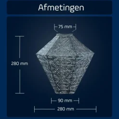 Lumiz Solar Lampion Lace Diamond - 28 cm - Grijs Blauw Outlet