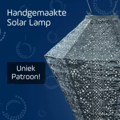Lumiz Solar Lampion Lace Diamond - 28 cm - Grijs Blauw Outlet