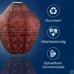 Lumiz Solar Lampion Mandela Jar - 30 cm - Koper Outlet