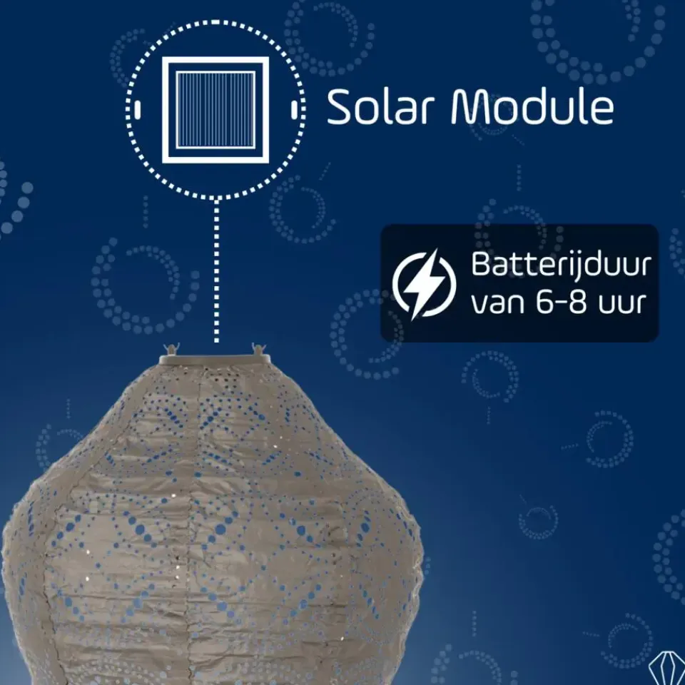 Lumiz Solar Lampion Mandela Jar - 30 cm - Taupe Hot