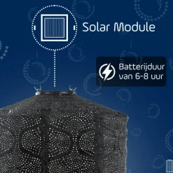 Lumiz Solar Lampion Mosaic Cylinder - 28 cm - Taupe Clearance