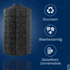 Lumiz Solar Lampion Mosaic Cylinder - 28 cm - Taupe Clearance