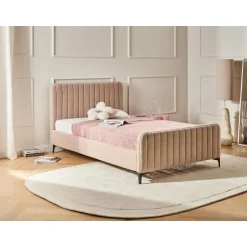 Leen Bakker LUNAN - Tweepersoonsbed - Beige - 120 x 200 cm - Bouclé Discount