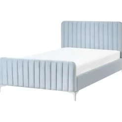 Leen Bakker LUNAN - Tweepersoonsbed - Lichtblauw - 120 x 200 cm - Fluweel Clearance