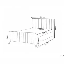 Leen Bakker LUNAN - Tweepersoonsbed - Lichtblauw - 120 x 200 cm - Fluweel Clearance