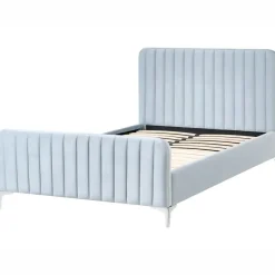 Leen Bakker LUNAN - Tweepersoonsbed - Lichtblauw - 120 x 200 cm - Fluweel Clearance