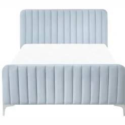 Leen Bakker LUNAN - Tweepersoonsbed - Lichtblauw - 120 x 200 cm - Fluweel Clearance