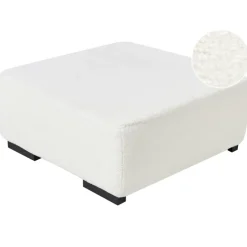 Leen Bakker LUNGO - Ottomaan - Wit - Bouclé New