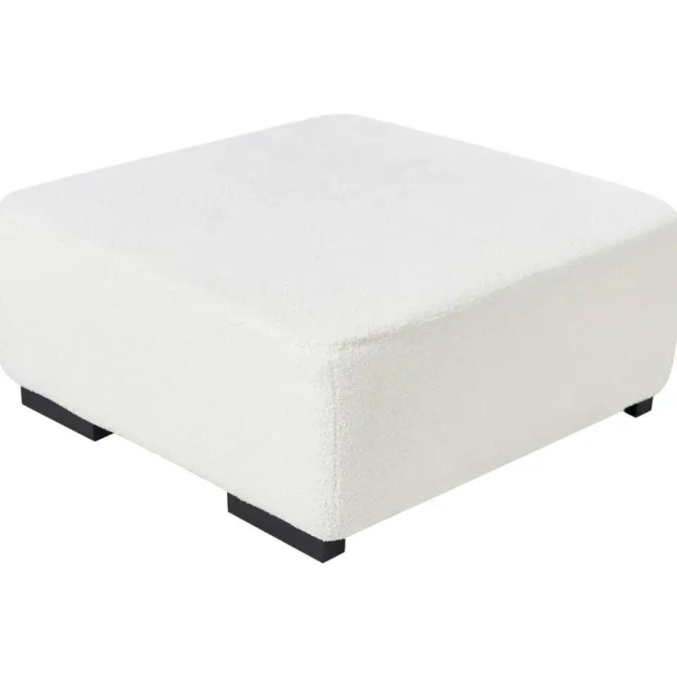 Leen Bakker LUNGO - Ottomaan - Wit - Bouclé New