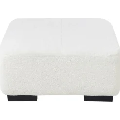 Leen Bakker LUNGO - Ottomaan - Wit - Bouclé New