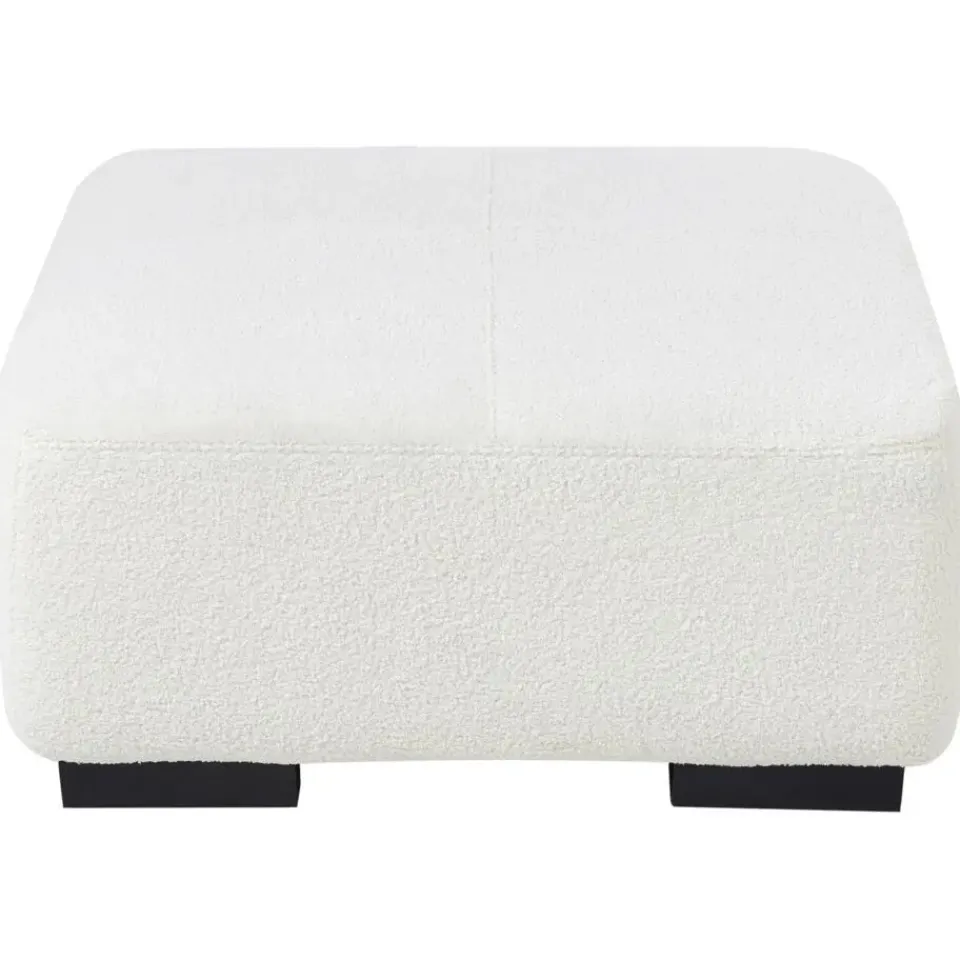 Leen Bakker LUNGO - Ottomaan - Wit - Bouclé New