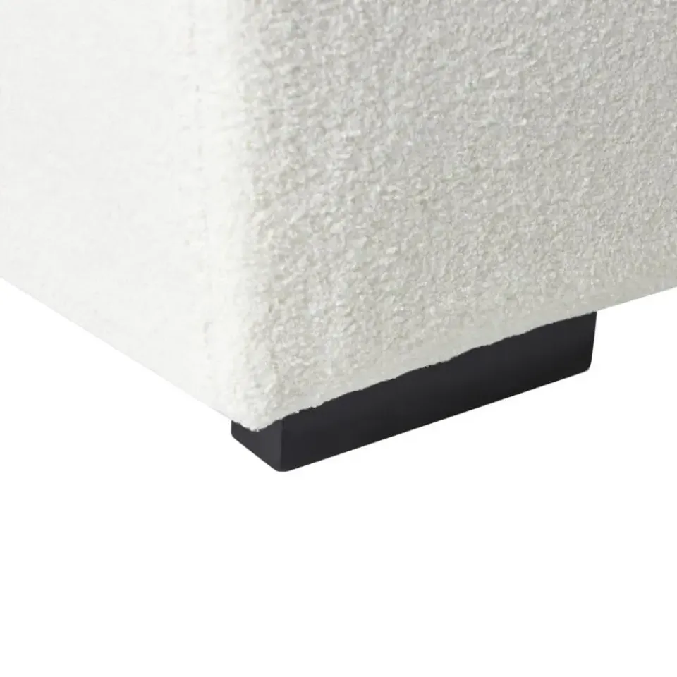 Leen Bakker LUNGO - Ottomaan - Wit - Bouclé New