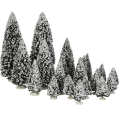 Luville Collectables LuVille Kerstdorp Miniatuur Evergreen Bomen - 21 Stuks - H22 x Ø8 cm Sale