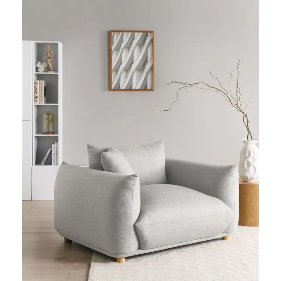 Beliani LUVOS - Fauteuil - Lichtgrijs - Stof