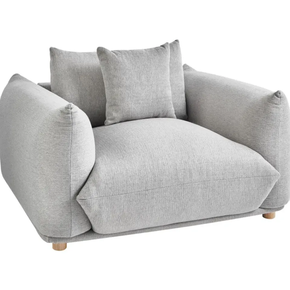 Beliani LUVOS - Fauteuil - Lichtgrijs - Stof