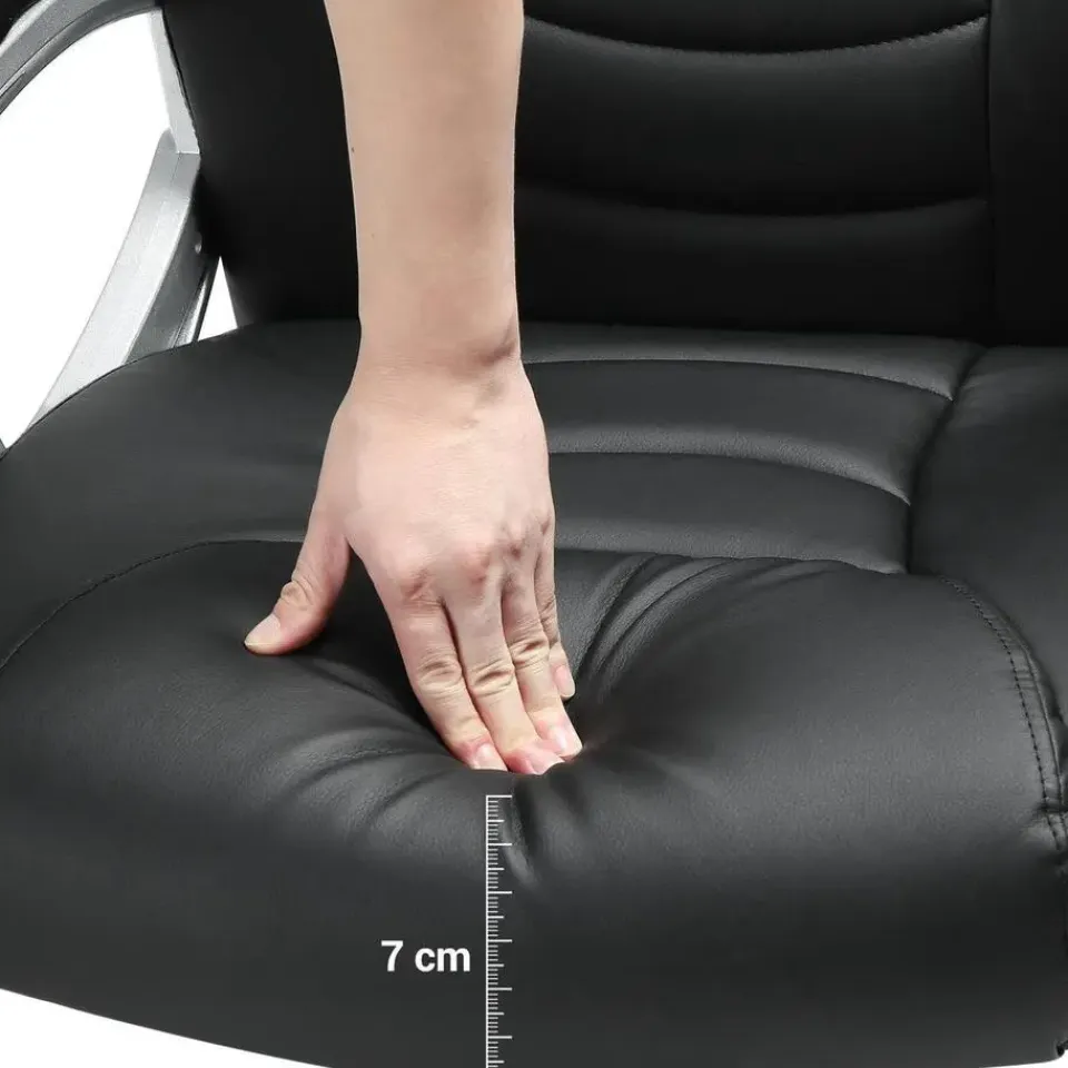 ACAZA Luxe design manager bureaustoel - kunstleer - zware belasting - zwart