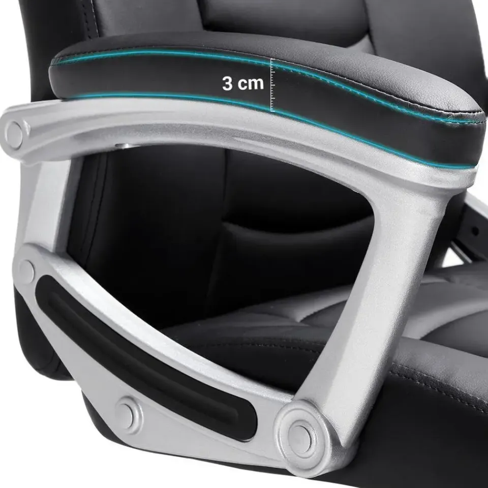 ACAZA Luxe design manager bureaustoel - kunstleer - zware belasting - zwart