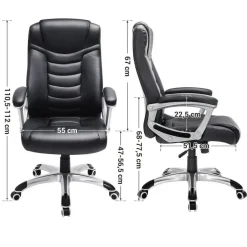 ACAZA Luxe design manager bureaustoel - kunstleer - zware belasting - zwart