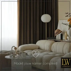 LW Collection Gordijnen bruin 270x140CM met haakjes Velvet 1 stuk Clearance