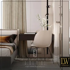 LW Collection Gordijnen beige 270X140CM velvet kant en klaar 1 stuk Sale