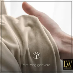 LW Collection Gordijnen beige 270x140CM met haakjes Velvet 1 stuk Outlet