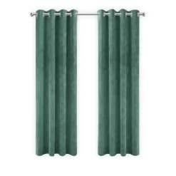 LW Collection Gordijnen Groen 270X140CM velvet kant en klaar 1 stuk Discount