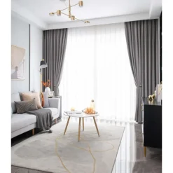 LW Collection Gordijnen Grijs 270x290cm Velvet Kant en klaar 1 stuk Hot