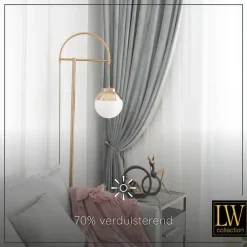 LW Collection Gordijnen Grijs 270x290cm Velvet Kant en klaar 1 stuk Hot