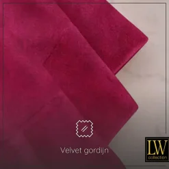 LW Collection Gordijnen Rood 245x290cm Velvet Kant en klaar 1 stuk Discount