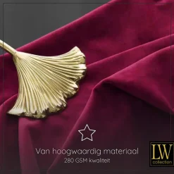 LW Collection Gordijnen Rood 245x290cm Velvet Kant en klaar 1 stuk Discount