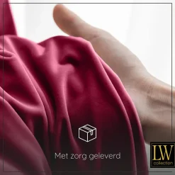 LW Collection Gordijnen Rood 245x290cm Velvet Kant en klaar 1 stuk Discount