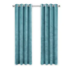 LW Collection Gordijnen Turquoise 245x290cm Velvet Kant en klaar 1 stuk Hot