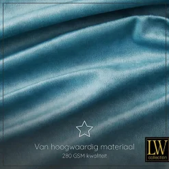 LW Collection Gordijnen Turquoise 270x290cm Velvet Kant en klaar 1 stuk Outlet