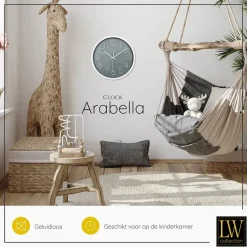 LW Collection Keukenklok Arabella grijs 30cm Online