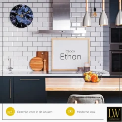 LW Collection Keukenklok Ethan blauw 30cm Clearance