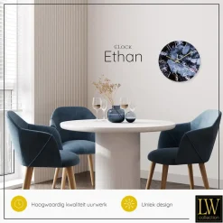 LW Collection Keukenklok Ethan blauw 30cm Clearance