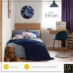 LW Collection Keukenklok Ethan blauw 30cm Clearance