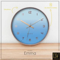 LW Collection Keukenklok Emma lichtblauw rosé 30cm Hot