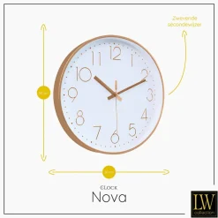 LW Collection Keukenklok Nova rosé 30cm New